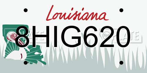 8HIG620 Louisiana License Plate
