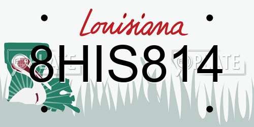 8HIS814 Louisiana License Plate