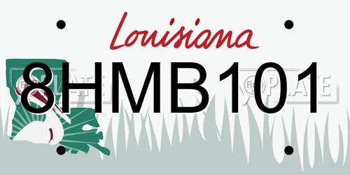 8HMB101 Louisiana License Plate