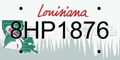 8HP1876 Louisiana License Plate