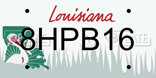 8HPB16 Louisiana License Plate