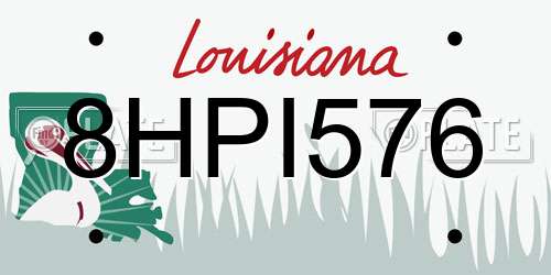 8HPI576 Louisiana License Plate