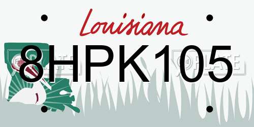 8HPK105 Louisiana License Plate