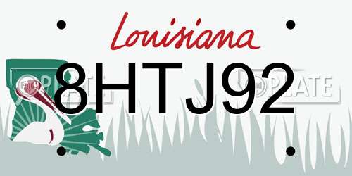 8HTJ92 Louisiana License Plate