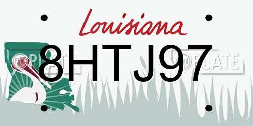 8HTJ97 Louisiana License Plate