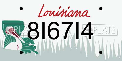 8I67I4 Louisiana License Plate