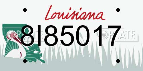 8I85017 Louisiana License Plate
