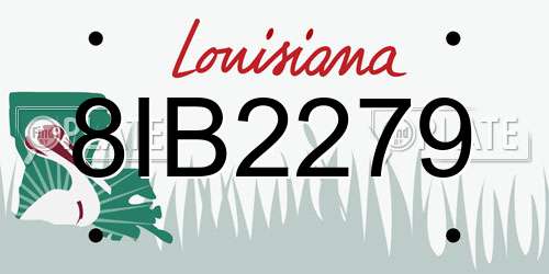 8IB2279 Louisiana License Plate