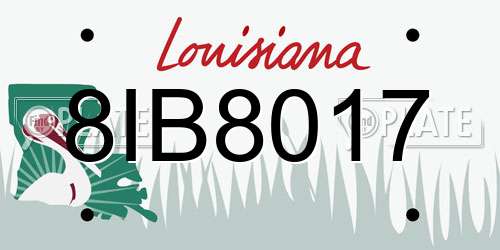 8IB8017 Louisiana License Plate