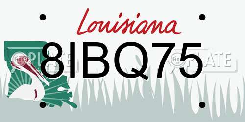 8IBQ75 Louisiana License Plate