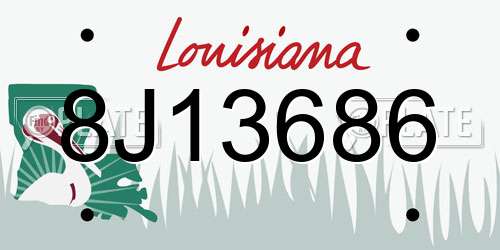 8J13686 Louisiana License Plate