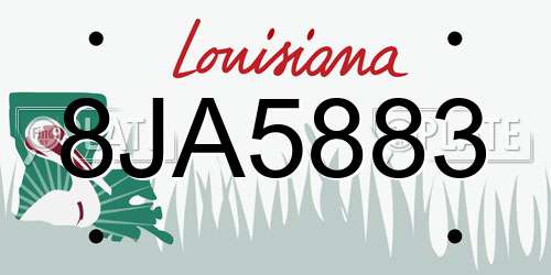 8JA5883 Louisiana License Plate