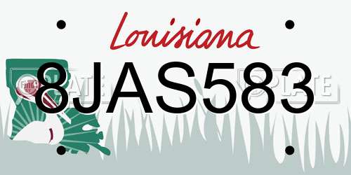 8JAS583 Louisiana License Plate