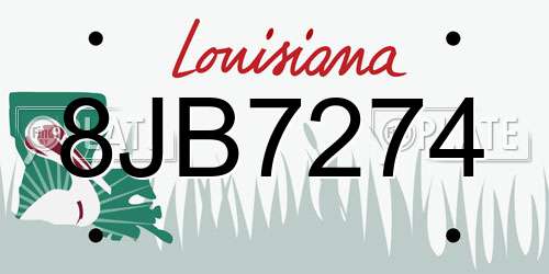 8JB7274 Louisiana License Plate