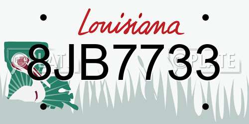 8JB7733 Louisiana License Plate