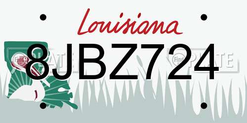 8JBZ724 Louisiana License Plate