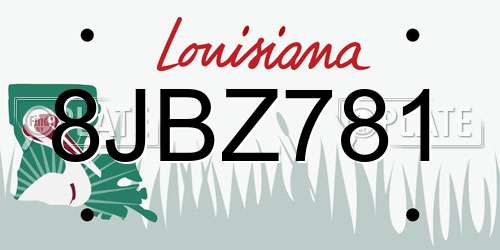 8JBZ781 Louisiana License Plate