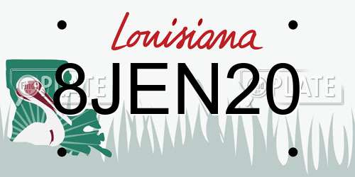 8JEN20 Louisiana License Plate