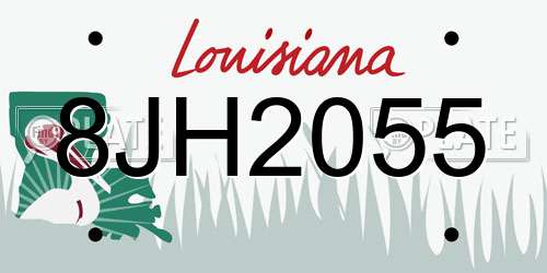 8JH2055 Louisiana License Plate