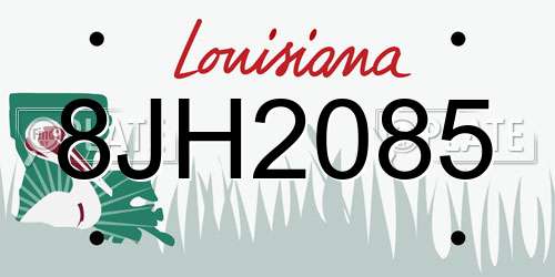8JH2085 Louisiana License Plate