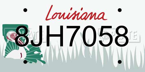 8JH7058 Louisiana License Plate