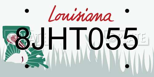 8JHT055 Louisiana License Plate