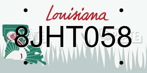 8JHT058 Louisiana License Plate