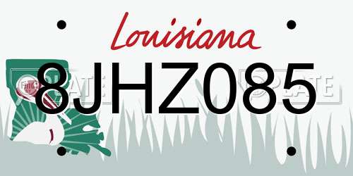 8JHZ085 Louisiana License Plate