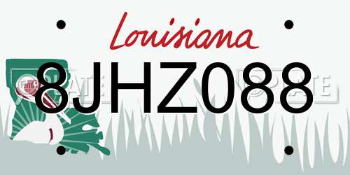 8JHZ088 Louisiana License Plate