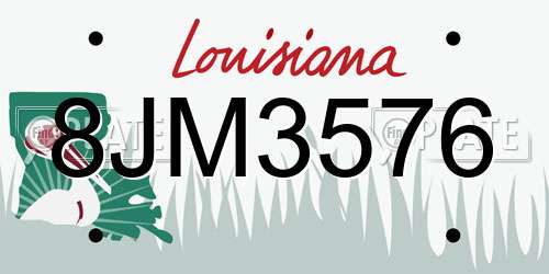 8JM3576 Louisiana License Plate