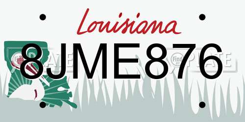 8JME876 Louisiana License Plate