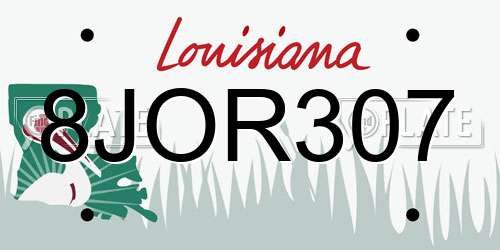8JOR307 Louisiana License Plate