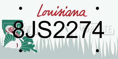 8JS2274 Louisiana License Plate