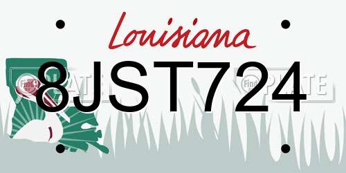 8JST724 Louisiana License Plate