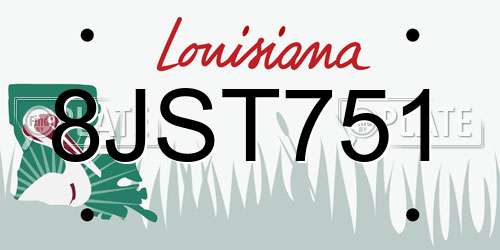 8JST751 Louisiana License Plate