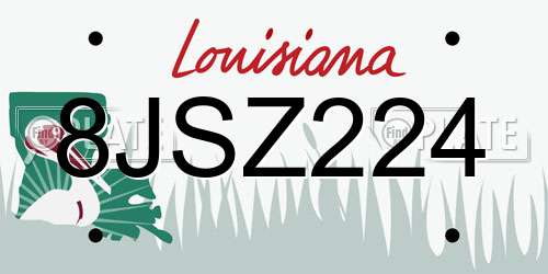 8JSZ224 Louisiana License Plate