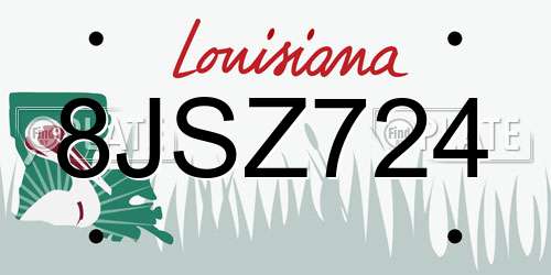 8JSZ724 Louisiana License Plate