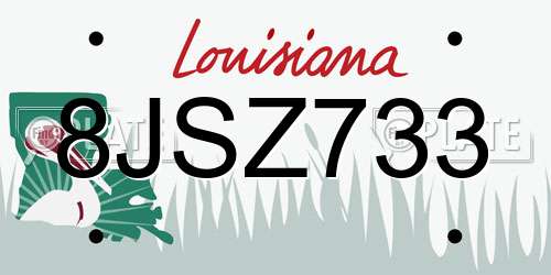 8JSZ733 Louisiana License Plate
