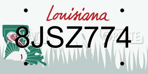 8JSZ774 Louisiana License Plate