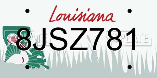 8JSZ781 Louisiana License Plate