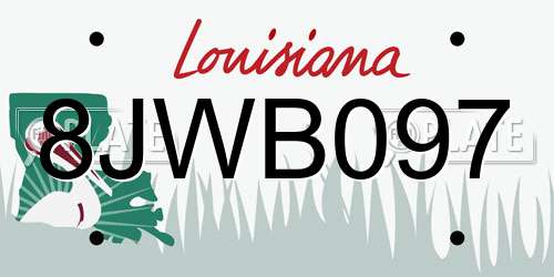 8JWB097 Louisiana License Plate