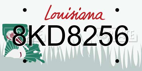 8KD8256 Louisiana License Plate