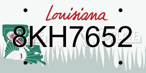 8KH7652 Louisiana License Plate