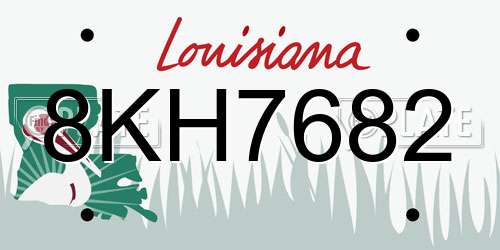 8KH7682 Louisiana License Plate