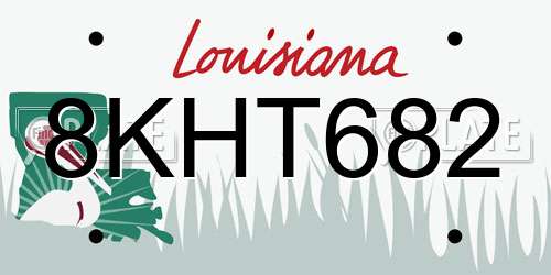8KHT682 Louisiana License Plate