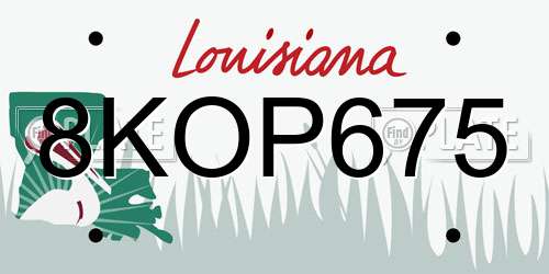 8KOP675 Louisiana License Plate