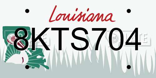 8KTS704 Louisiana License Plate