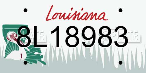 8L18983 Louisiana License Plate