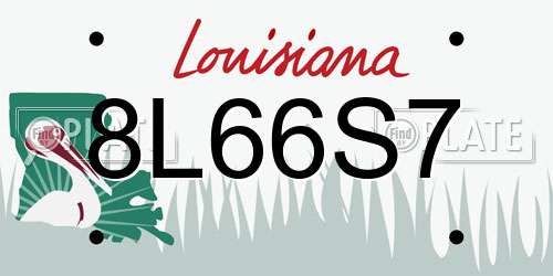 8L66S7 Louisiana License Plate