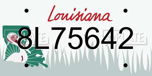 8L75642 Louisiana License Plate